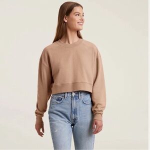 Nuuds Crewneck Cropped Sweatshirt Cinnamon large casual comfy loungewear Classic